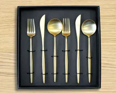新品 クチポール ムーンマット ゴールド ディナー6点セット（ナイフ・フォーク・スプーン） ギフトボックス入り Cutipol MOON MATT GOLD 正規販売代理店 カトラリー 化粧箱付 結婚祝い プレゼント 贈り物 ギフトセット 食器セット