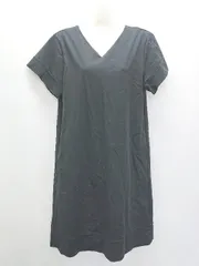 ◇ BEAUTY&YOUTH UNITED ARROWS Vネック シンプル 半袖 膝丈 ワンピース ブラック レディース P  【1406110015917】