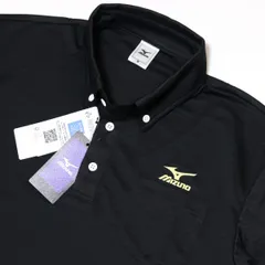 ○送料390円可能商品 ミズノ ゴルフ MIZUNO GOLF 新品 メンズ 吸汗速乾 半袖 ボタンダウン ポロシャツ 黒 [K2JAB18309-L]一 三 弐★QWER★