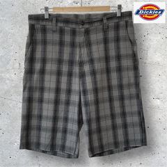 ディッキーズ　Dickies チェック　ハーフパンツ　グレー