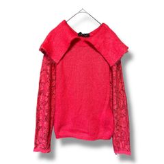 【未使用級♡着用1回】エリザベッタフランキ　ジップアップニットブルゾン　38 ELISABETTA FRANCHI エリザベッタフランキ レーススリーブニット