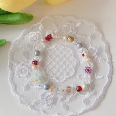 ビーズブレスレット　ハンドメイド　ビーズリング　韓国　アクセサリー