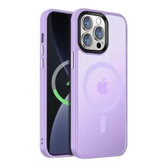 【米軍規格・MagSafe対応】Gtsoho iPhone14Pro 用 ケース半透明 マグネット搭載 ワイヤレス充電 耐衝撃 耐久性 全面保護 黄ばみなし ストラップホール付き イフォン14 Pro用 カバー マグセーフ対応 ライトパープル 1