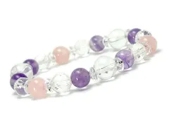 ローズクォーツ ラベンダーアメジスト パワーストーン 天然石 ブレスレット(16cm)