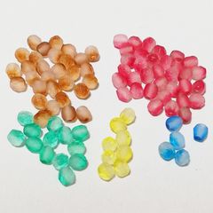 チェコビーズ 4mm ファイヤーポリッシュ　クリスタルハーフフロスト 約90粒