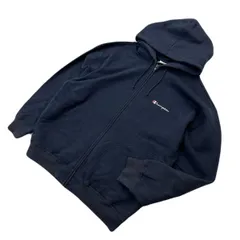 Champion チャンピオン スウェット ジップアップ パーカー ネイビー メンズ 3L 大きいサイズ スポーツ アメカジ タウンユース 古着■M363