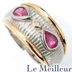リング 指輪 ルビー 0.68ct ダイヤモンド 0.34ct K18 13号 中古  