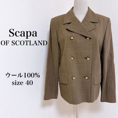 美品】SCAPA スキャパ テーラードジャケット 40サイズ 大きいサイズ 