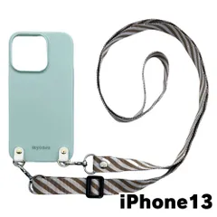 【新品未使用】iPhone13 アイフォン13 平型 TPU カバー(くすみグリーン/コーヒー)myones 斜め掛け スマホショルダー かわいい zmyones002-ps1-st28-iphone13-gr-co