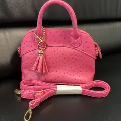 プレイホテル　PRAY HOTEL  オーストリッチ型押し　2WAY ハンドバッグ　ショルダーバッグ　　　　　　　…e.s