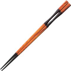 福井クラフト 杵型多久島箸 22.5cm オレンジ木目