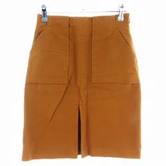 ロペピクニック ROPE Picnic スカート 台形 ひざ丈 フロントスリット コーデュロイ サイドファスナー コットン 無地 36 茶 ブラウン ボトムス /T2