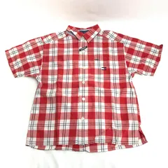 TOMMY HILFIGER【トミーヒルフィガー】 半袖シャツ【キッズ100-120程度/5歳/赤/red】チェック柄/Tops/Shirt◆BJ076-g