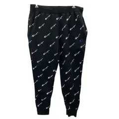 Champion 総柄 ジャージパンツ W34 ブラック チャンピオン スウェットパンツ 古着卸 アメリカ仕入 2507-716