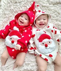 韓国子供服 サンタさん ロンパース & ボンネット クリスマス ベビー