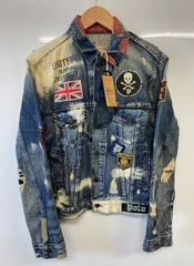 POLO RALPH LAUREN ポロ ラルフローレン　デニムジャケット パッチ ダメージ加工 メンズ 服　アウター(ME69-1156)