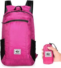 motayu18 A foldable eco-bag/backpack that can be used only when needed. Perfect for hiking, motorcycling, and travel. (Pink, Free Size)