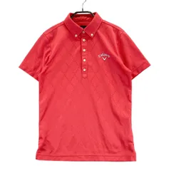 サイズ：M CALLAWAY キャロウェイ  半袖ポロシャツ ボタンダウン 総柄 ピンク系 [240101518313] ゴルフウェア メンズ ストスト