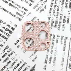 iPhone 14Pro カメラカバー キラキラローズゴールド