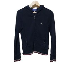 Burberry Blue Label(バーバリーブルーレーベル) パーカー サイズ38 M レディース - 黒×レッド×白 長袖/ジップアップ
