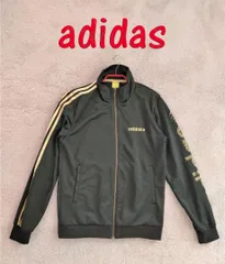 adidas アディダス ロゴトラックジャケット 金黒 L