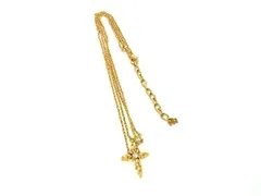 ■美品■ NINA RICCI ニナリッチ ラインストーン 2連 ネックレス ペンダント アクセサリー レディース ゴールド系 DI3027