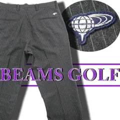 【新品】 BEAMS GOLF PURPLE LABEL ／ ビームスゴルフ パープルレーベル　ストレッチ パンツ ストライプ ジャージ スラックス ワンプリーツ ゴルフパンツ ゴルフウェア ゴルフ ビームス チャコールグレー ｜ 春夏