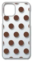 【新品未使用】iPhone11 Pro アイフォン11プロ クリア ハードケース ドット柄 水玉 (ブラウン) スマホケース カバー cl-iphone11pro-dotsmall-15