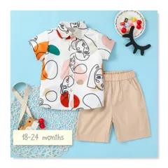 キッズ★グラフィティプリントシャツ＆ショートパンツセット　18-24monthsのサムネイル