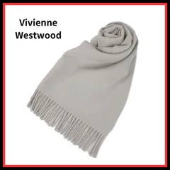【限定入荷☆】ヴィヴィアンウエストウッド VIVIENNE WESTWOOD マフラー ストール オーブロゴ 刺繍 無地 メンズ レディース P403-LIGHTGREY ライトグレー
