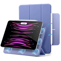 パープル ESR iPad Pro 12.9 ケース ipad pro ケース 12.9インチ 第6/5/4世代(2022/2021/2020モデル) マグネットス吸着式 Pencil2対応 三つ折りスタンド オートスリープ・ウェイク iPad Pro 12.
