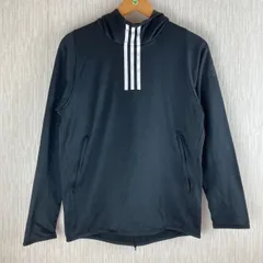adidas CLIMAWARM アディダス パーカー スウェット 3ストライプ 古着 メンズ ブラック Mサイズ ストリート
