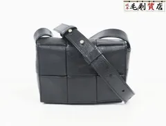 ボッテガ ヴェネタ BOTTEGA VENETA イントレチャート キャンディ カセット ショルダー バッグ レザー ブラック 666688 極上美品 【中古】ポーチ