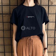 ☆2024春夏入荷☆ Stella McCartney ステラマッカートニー 6J0273 3SPY52 オーガニックコットン ステラ アイコニック ラブロゴ Tシャツ 半袖 ブラック レディース