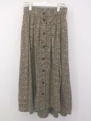 ◇ w closet フロントボタン チェック ロング フレア スカート サイズF アイボリー ブラック レッド系 レディース P  【1212210005730】のサムネイル