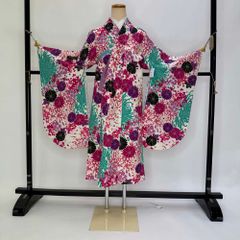 二尺袖 単品 卒業式着物 ピンク MERCURYDUO 裄67.9cm Lサイズ  袴用着物 化繊 中古 4572