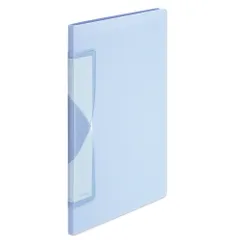 プラス パスティスマート クリアーファイル パステルカラー 中紙入 A4縦 20ポケット 背幅10mm ブルー FC-680PS （1点）