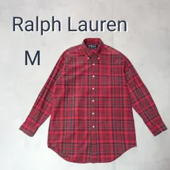 80〜90's ラルフローレン 長袖シャツ チェックシャツ メンズ Mサイズ RalphLauren ポロラルフローレン　フランネルシャツ