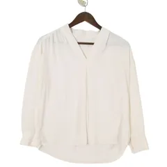 ROPE' PICNIC ロペピクニック 春夏★ Vネック スキッパー 長袖 プルオーバー ブラウス シャツ Sz.36 レディース 白