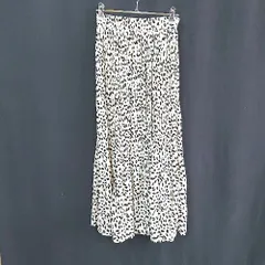 ◇ MISCH MASCH ウエストゴム レオパード柄 ロング丈 ギャザー スカート サイズM ブラック/アイボリー レディース E 【1310300014799】