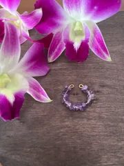 痛くない⭐️イヤーカフ　天然石　アメジスト