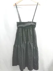 ◇ Θ KOBE LETTUCE ドット柄 肩紐取り外し・調節可能 キャミソール ロング ワンピース サイズM ブラック系 レディース E  【1409100033595】