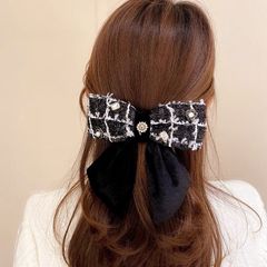 【K‘s store 2021】ヘアピン　白黒　ビックリボン　No.HA0002