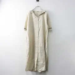 サマンサモスモス SM2 Samansa Mos2 セーラー衿 前開きワンピース F/ベージュ ドレス ロング 半袖 前開き【2400014519365】