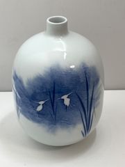 伊万里焼き？山水画 芝若 扁壺 インテリア小物