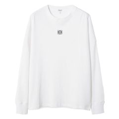 1 LOEWE ロエベ H526Y22XAY 2100 ホワイト Tシャツ アナグラム ロゴ刺繍 長袖 カットソー