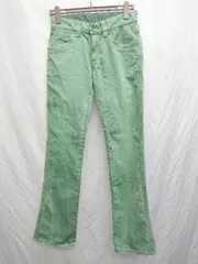 ◇ EDWIN エドウィン Blue Trip 503 カラー ジーンズ デニム パンツ サイズ28 グリーン レディース P  【1407260031673】