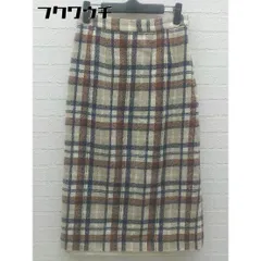 ◇ fredy emue フレディ エミュ チェック柄 膝下丈 スカート サイズ38 ブラウン レディース 【中古】 【1002802238352】のサムネイル