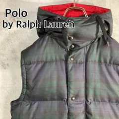 Polo by Ralph Lauren ポロバイラルフローレン 2WAY ダウンベスト ブラックウォッチ XS