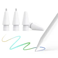 【数量限定】viangs Apple Pencil用替え芯2種【POM材質2個+金属製2個入り】アップルペンシル 第1/2世代用 高耐摩耗性 超高感度 極細0.5mm 視界を遮らず apple pencil専用ペン先 4個入り